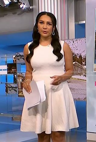 Morgan’s white dot texture dress on NBC News Daily