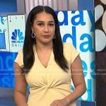 Morgan’s yellow twist front dress on NBC News Daily