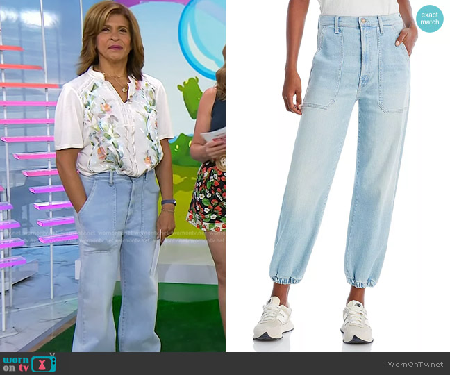 Mother The Wrapper Patch Springy Ankle High-Rise Jeans worn by Hoda Kotb on Today