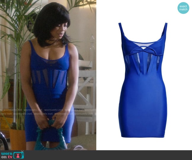 Mugler x H&M Corset-Style Mini Dress worn by Renee Ross (Bresha Webb) on Run the World