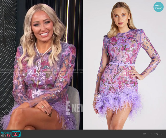 Nadine Merabi Esme Purple Dress worn by Mary Bonnet on E! News