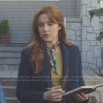 Nancy’s blue plaid blazer on Nancy Drew