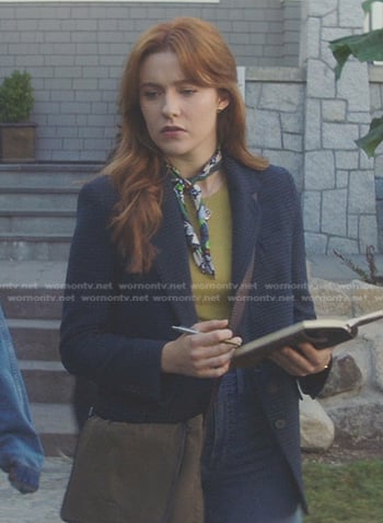 Nancy's blue plaid blazer on Nancy Drew