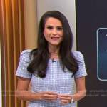 Naomi Ruchim’s blue tweed top on CBS Mornings