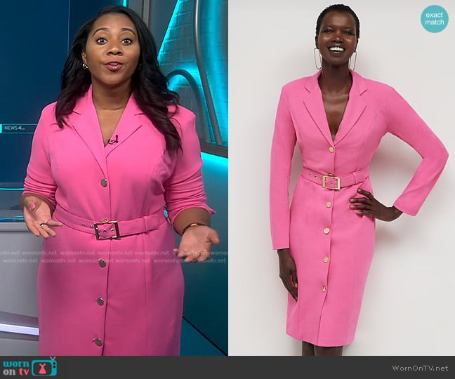 New York & Company Belted Blazer Dress worn by Kay Angrum on NBC News Daily