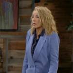 Nikki’s periwinkle blue suit on The Young and the Restless