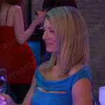 Nina’s blue slash cutout dress on General Hospital