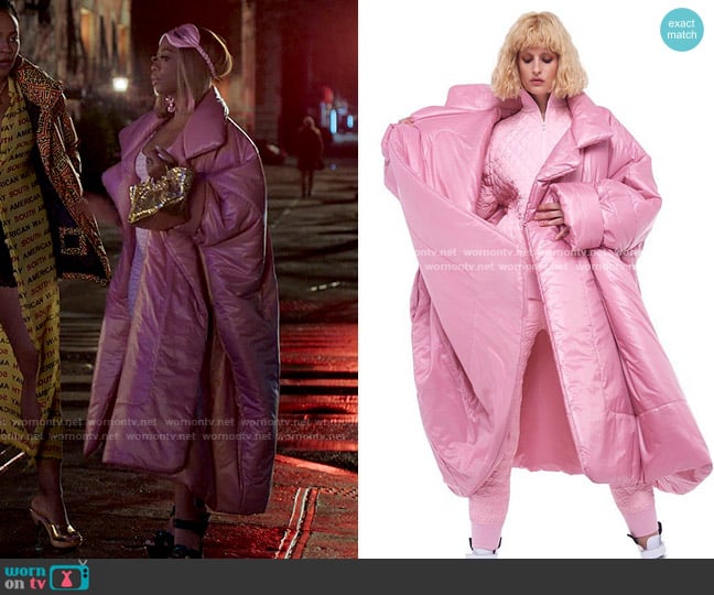 Norma Kamali Sleeping Bag Coat worn by Renee Ross (Bresha Webb) on Run the World