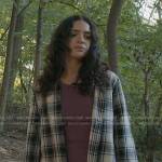 Olive’s white and black plaid shirt on Manifest