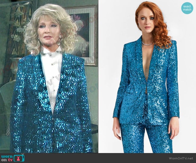 One33 Social The Starling Sequin Blazer worn by Charlemagne (Deidre Hall) on Days of our Lives