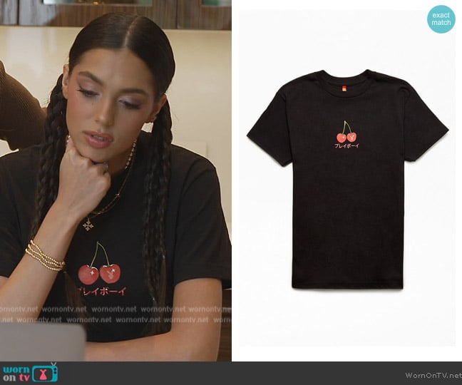 PacSun Color Bars x Playboy Cherry Martini T-Shirt worn by Sistine Stallone on The Family Stallone