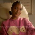 Annika’s pink teddy bear sweater on Grown-ish