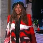 Pam Grier’s red and white printed blazer on Sherri