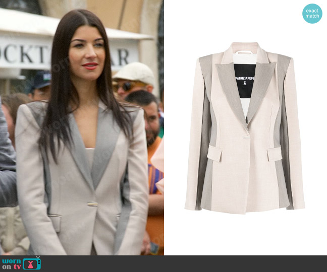 Patrizia Pepe Single-buttoned two-tone blazer