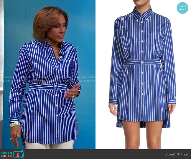 Prada Pop Stripe Shirtdress worn by Robin Roberts on Good Morning America