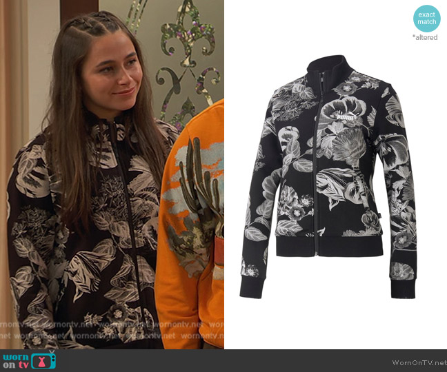 Puma Frozen Flower Track Jacket worn by Tess O'Malley (Sky Katz) on Ravens Home