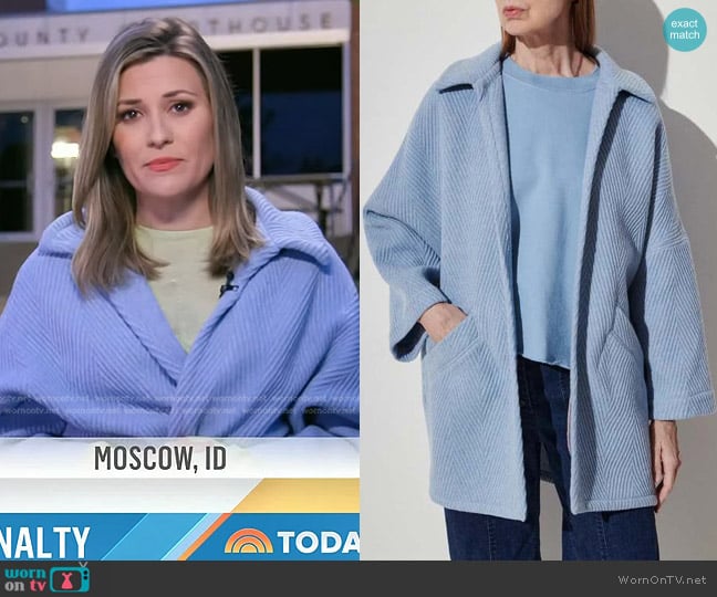 Rachel Comey Husk Chevron Wool-Blend Coat worn by Erin McLaughlin on Today