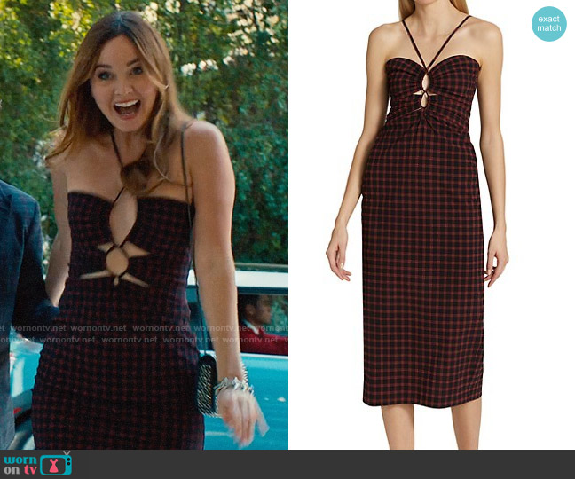 Tory’s checked cutout dress on Based on a True Story