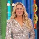 Rachel’s sequin cowl neck dress on The Price is Right