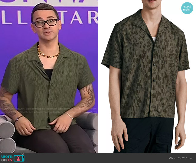 Rag & Bone Avery Short Sleeve Button-Up Camp Shirt worn by Christian Siriano on Today