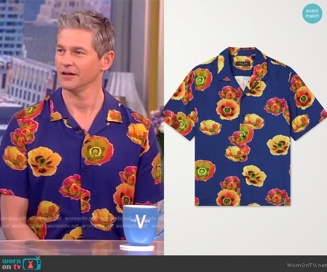 Rag and Bone Avery Print Shirt worn by David Burtka on The View