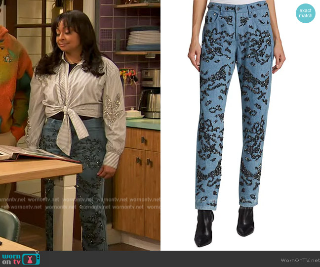 Rag and Bone Rosa Sequined Jeans worn by Raven Baxter (Raven-Symoné) on Ravens Home