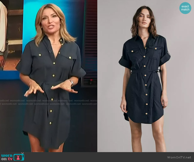 WornOnTV: Kit’s navy tie waist shirtdress on Access Hollywood | Kit ...