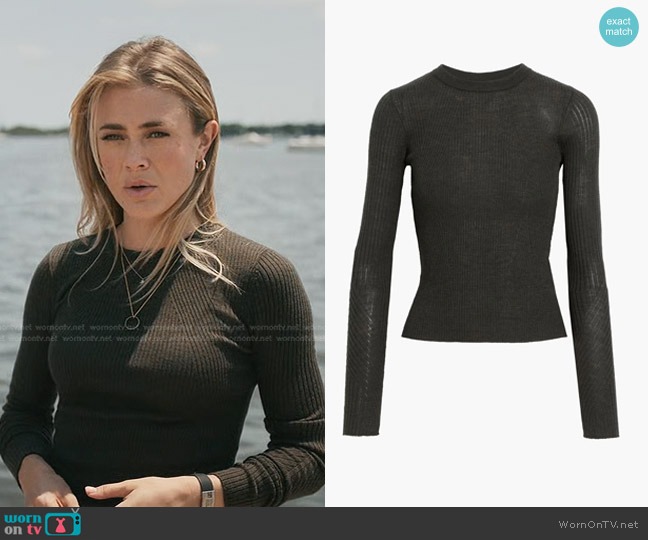 Rag & Bone Emory ribbed Wool Sweater in Army Green worn by Michaela Stone (Melissa Roxburgh) on Manifest