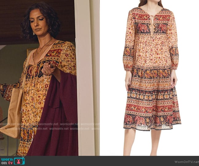 Raga Advika Long Sleeve Dress worn by Nalini Vishwakumar (Poorna Jagannathan) on Never Have I Ever