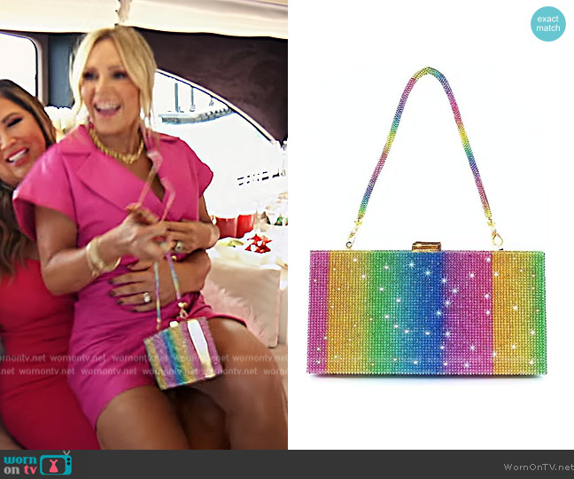 Elabest Rainbow Rhinestone Bag worn by Tamra Judge on The Real Housewives of Orange County