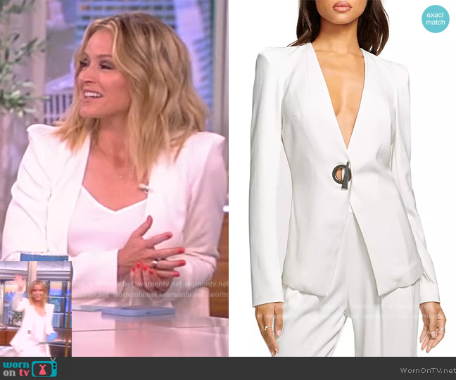 Ramy Brook Hudson Collarless Jacket worn by Sara Haines on The View