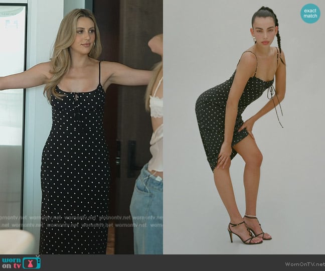 Realisation The Carolin Dress in Spot worn by Sophia Stallone on The Family Stallone