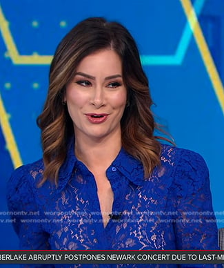 Rebecca's blue lace blouse on Good Morning America