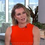 Rebecca Romijn’s orange sleeveless dress on E! News