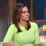 Rebecca's lime green ribbed short sleeve top on Good Morning America