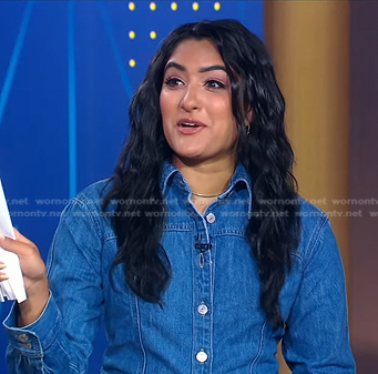 Reena Roy's denim shirtdress on Good Morning America