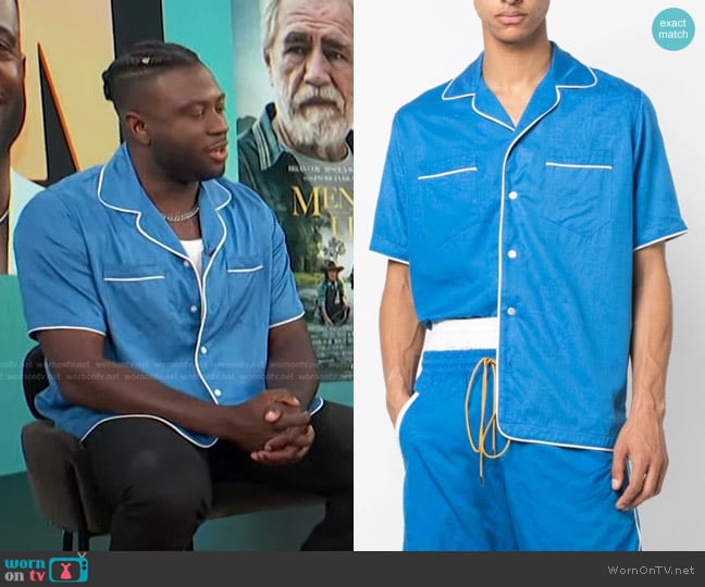 Rhude Bandana-Print Button-Up Shirt worn by Sinqua Walls on Access Hollywood