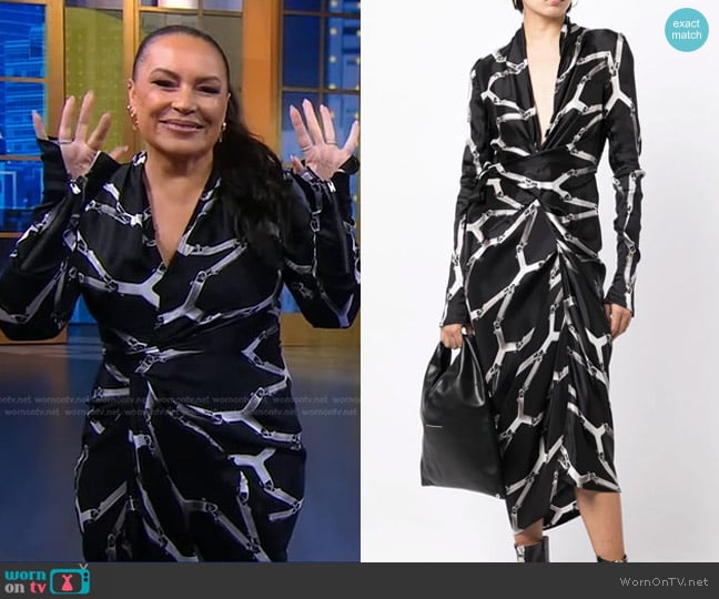 Rick Owens Print Wrap Dress worn by Angie Martinez on Good Morning America