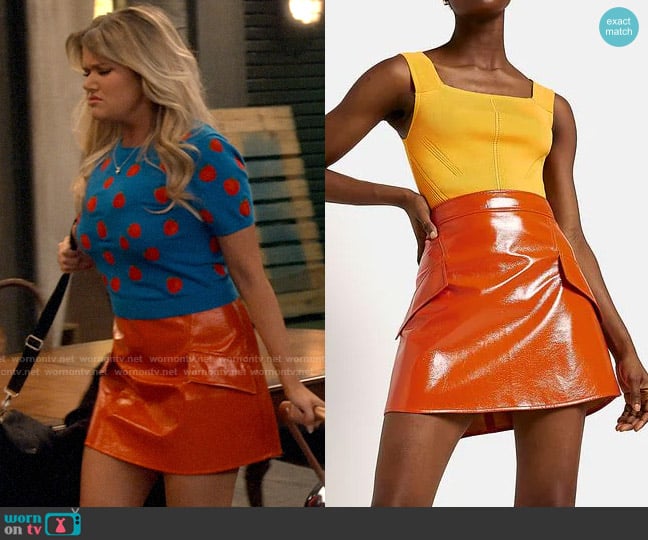 River Island Vinyl Mini Skirt worn by Prunella Pitz-Papperman (Bailey Stender) on iCarly