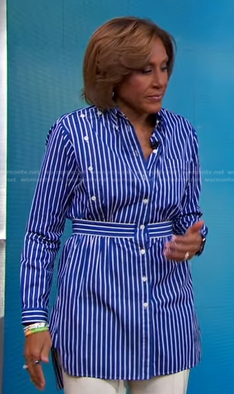 Robin's blue striped shirt on Good Morning America