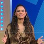 Rocsi Diaz’s brown tie front shirt on Good Morning America