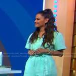 Rocsi Diaz’s mint tie waist utility jumpsuit on Good Morning America