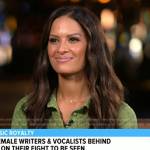 Rocsi Diaz’s metallic green polo top and skirt on Good Morning America