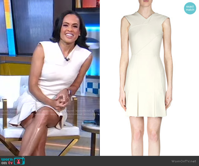 Roland Mouret Jenolan Sleeveless Dress with Asymmetric Seams worn by Linsey Davis on Good Morning America