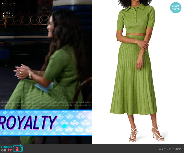 WornOnTV: Rocsi Diaz’s metallic green polo top and skirt on Good