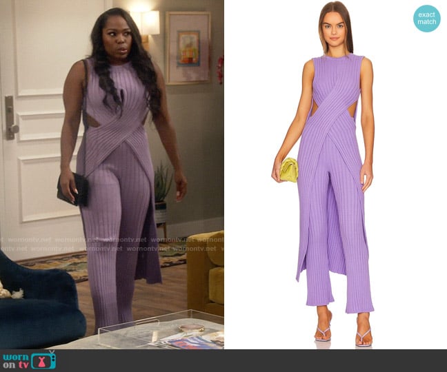 Ronny Kobo Nakia Knit Top in Lavender worn by Harper (Laci Mosley) on iCarly