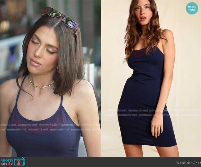 Rouje Ashley Dress worn by Sistine Stallone on The Family Stallone