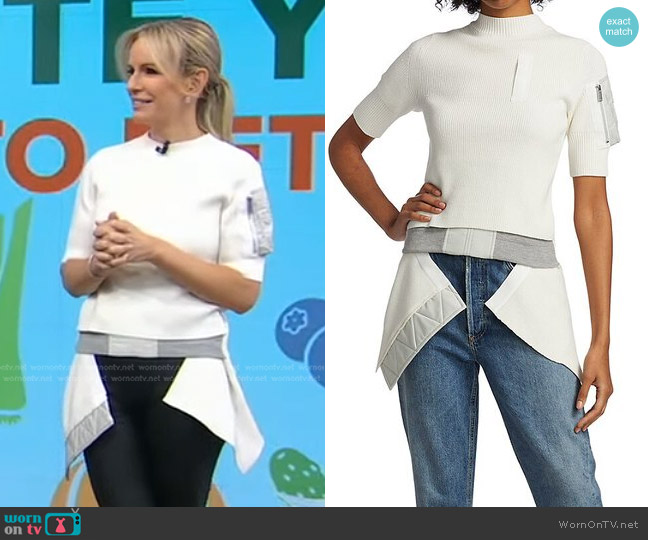 Sacai Layered Asymmetric Pullover Top worn by Dr. Jennifer Ashton on Good Morning America