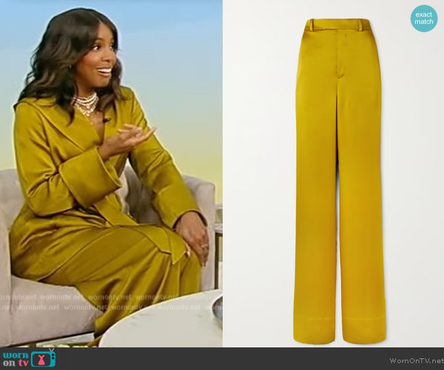 WornOnTV: Kelly Rowland’s yellow wrap jacket and pants on Tamron Hall ...
