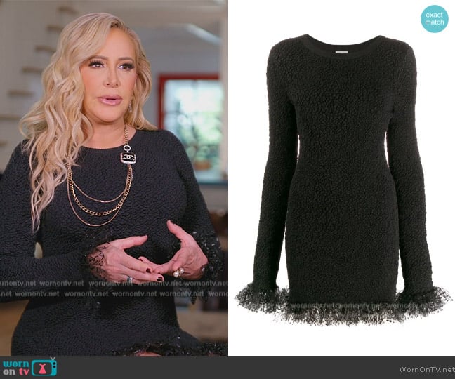 Saint Laurent Tulle trimmed dress worn by Shannon Beador on The Real Housewives of Orange County